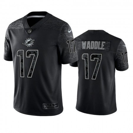 Tröjor Miami Dolphins Jaylen Waddle 17 Svart Reflective Limited - Män Tröjor Miami Dolphins Jaylen Waddle 17 Svart Reflective Limited - Män